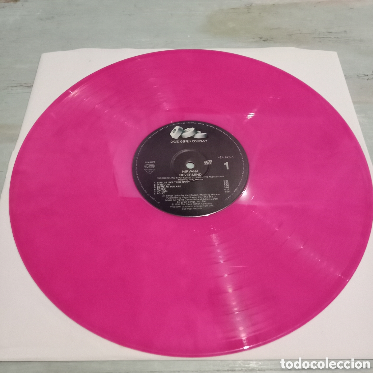 Discos de vinilo: NIRVANA - NEVERMIND - LP NO-OFICIAL PINK MARBLED - Foto 4