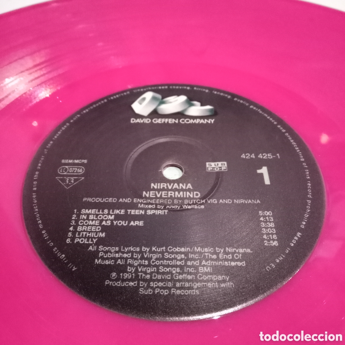 Discos de vinilo: NIRVANA - NEVERMIND - LP NO-OFICIAL PINK MARBLED - Foto 5