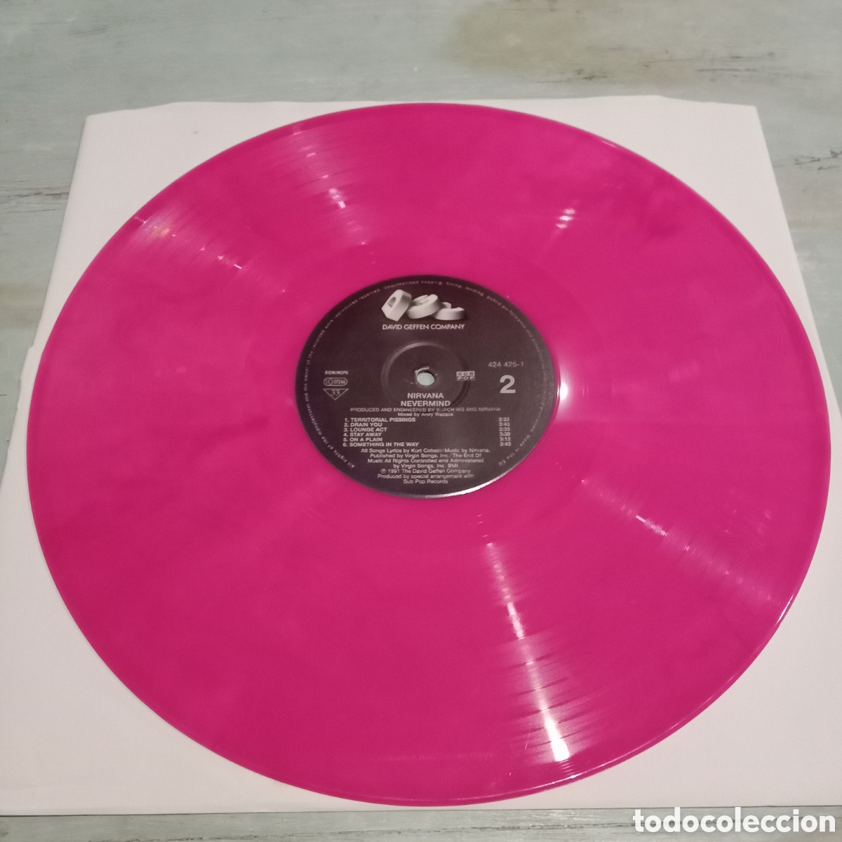 Discos de vinilo: NIRVANA - NEVERMIND - LP NO-OFICIAL PINK MARBLED - Foto 6
