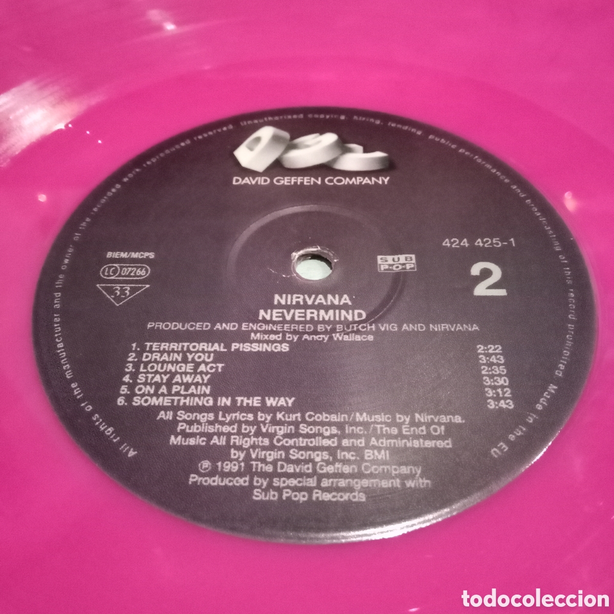 Discos de vinilo: NIRVANA - NEVERMIND - LP NO-OFICIAL PINK MARBLED - Foto 7
