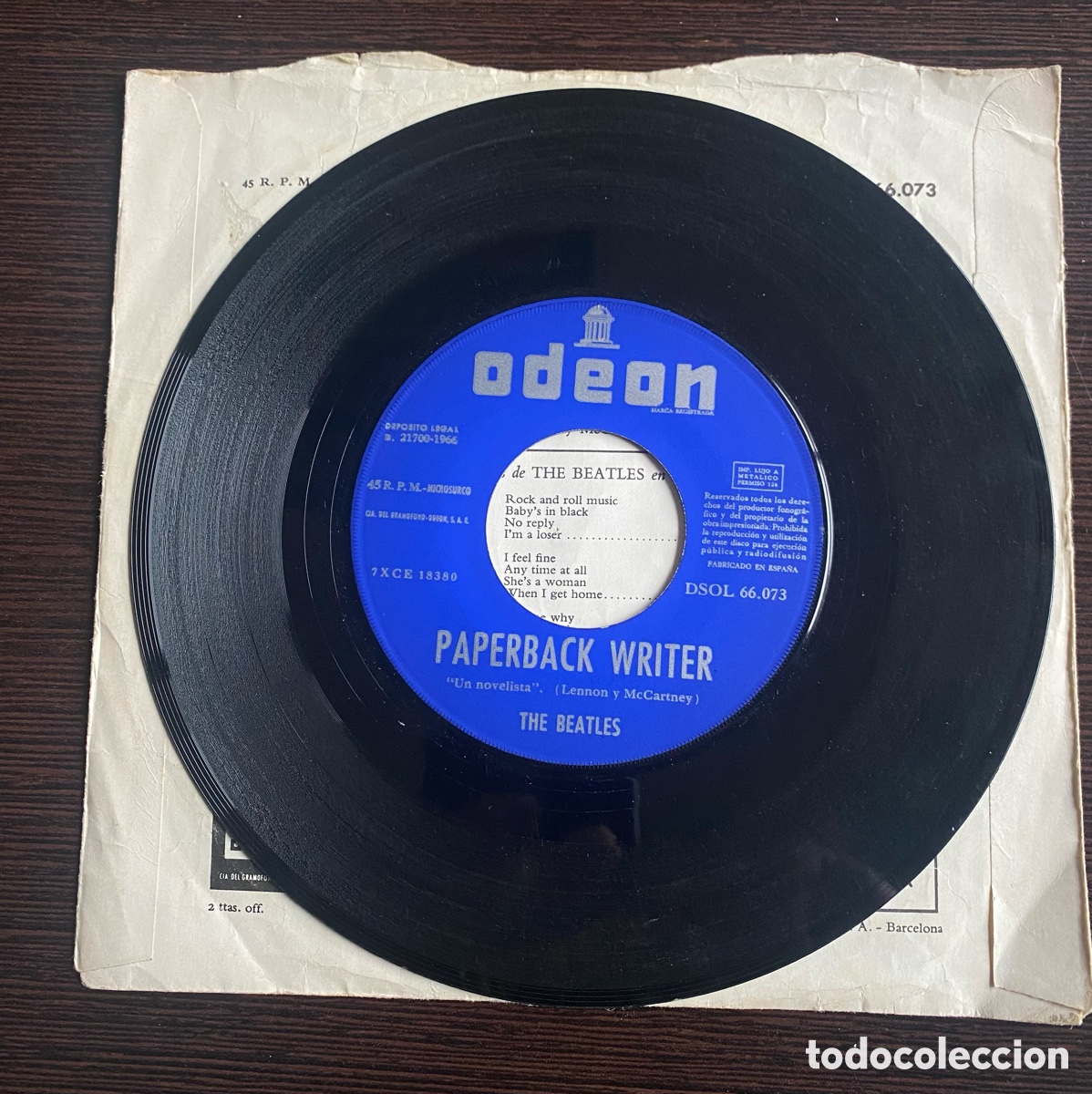 Discos de vinilo: THE BEATLES - PAPERBACK WRITER/RAIN - EMI ODEON 1966 - Foto 3