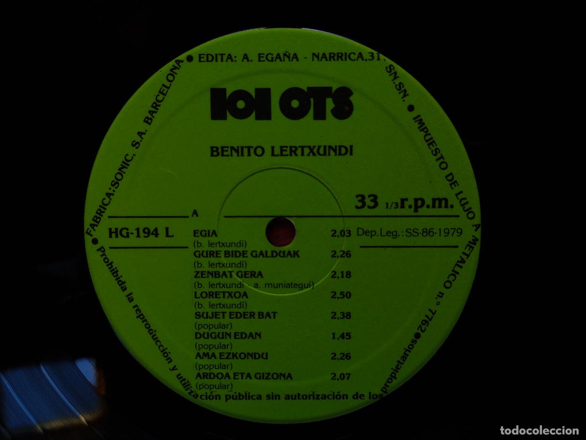 Discos de vinilo: Benito Lertxundi - Euskal kanta-berria - Foto 5
