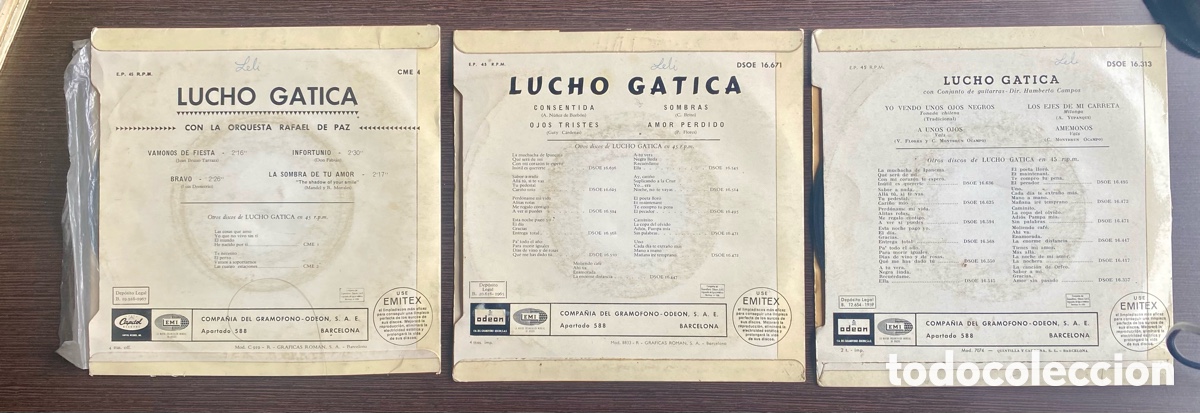 Discos de vinilo: LOTE LUCHO GATICA - 3 EPs - EMI ODEON 1965 - Foto 2
