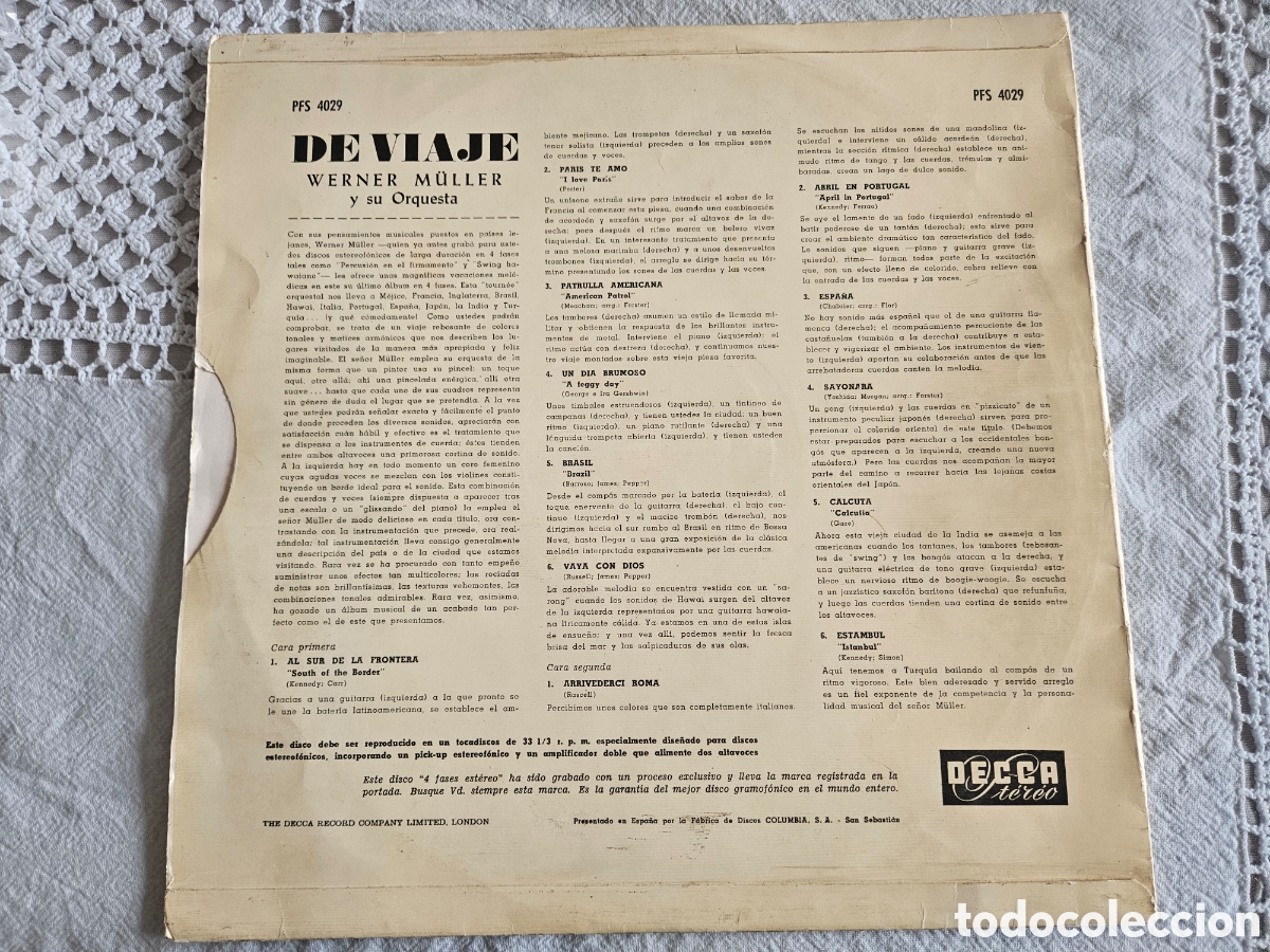 Discos de vinilo: De Viaje Werner M&uuml;ller y su orquesta - Foto 3