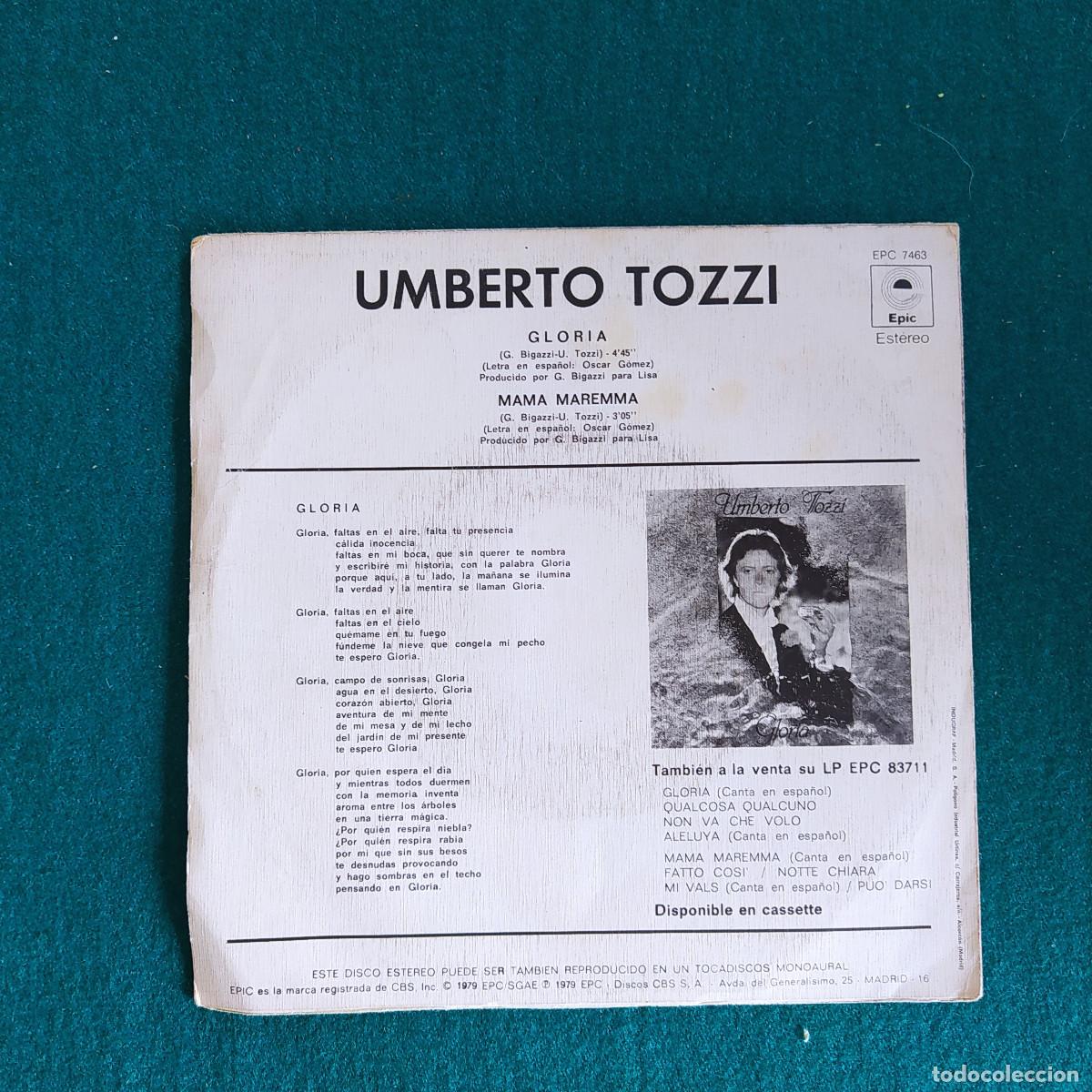 Discos de vinilo: Umberto Tozzi &ndash; Gloria - Foto 2