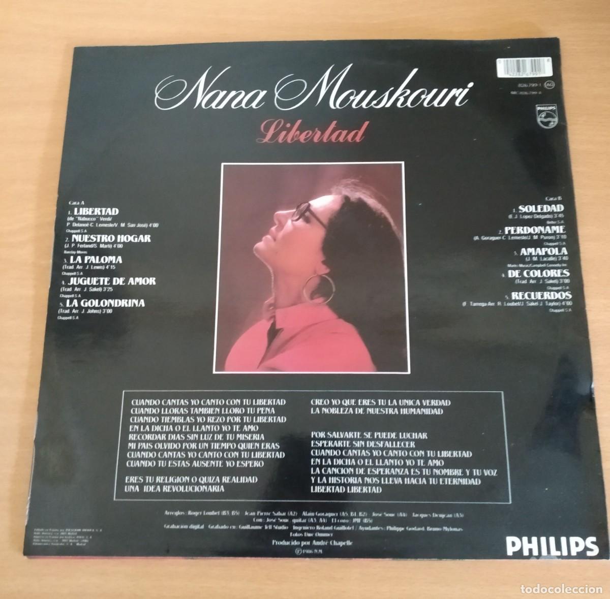 Discos de vinilo: NANA MOUSKOURI, LIBERTAD, LP - Foto 2