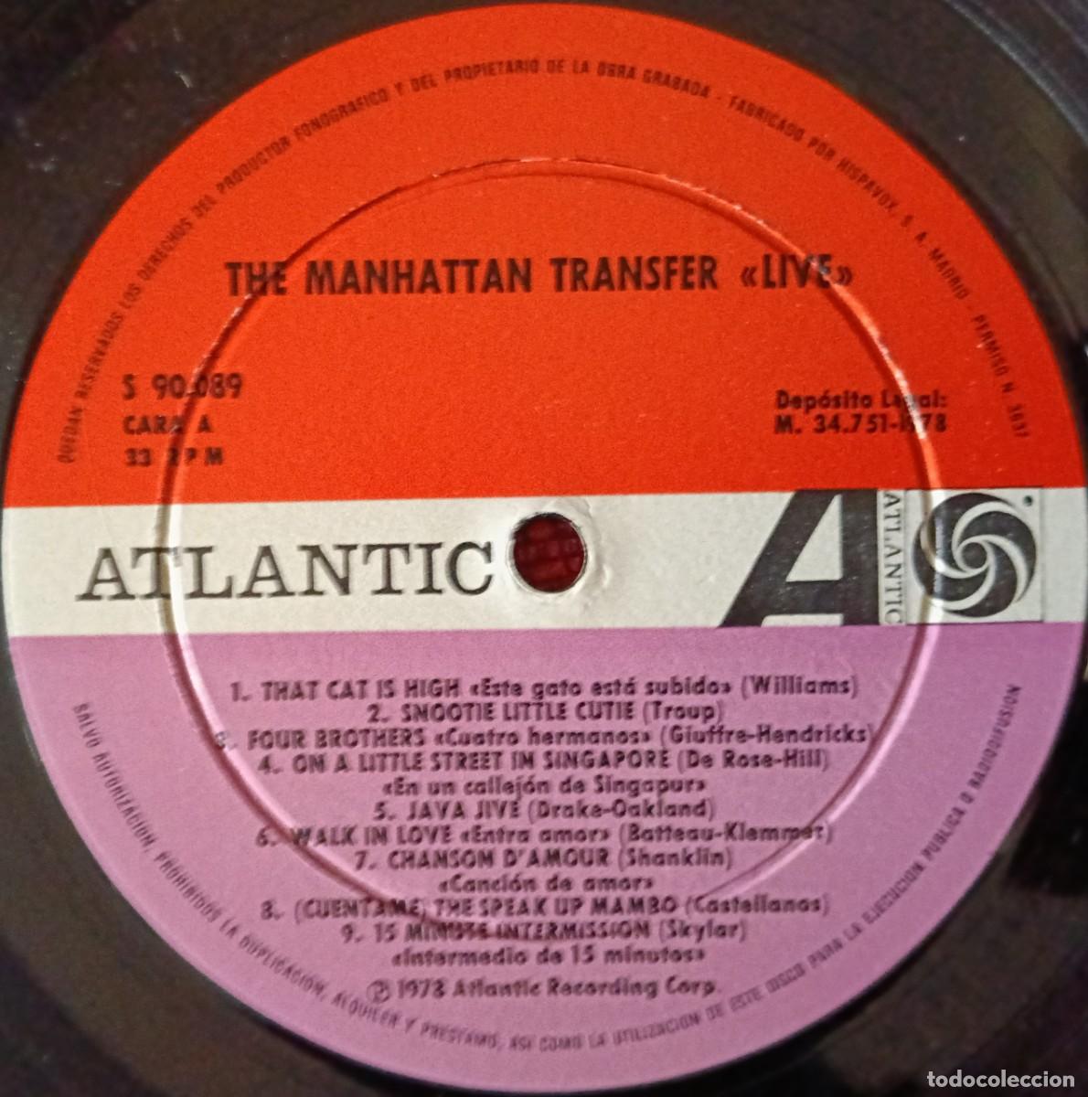 Discos de vinilo: THE MANHATTAN TRANSFER ** Live ** VINILO LP 1978 - Foto 3