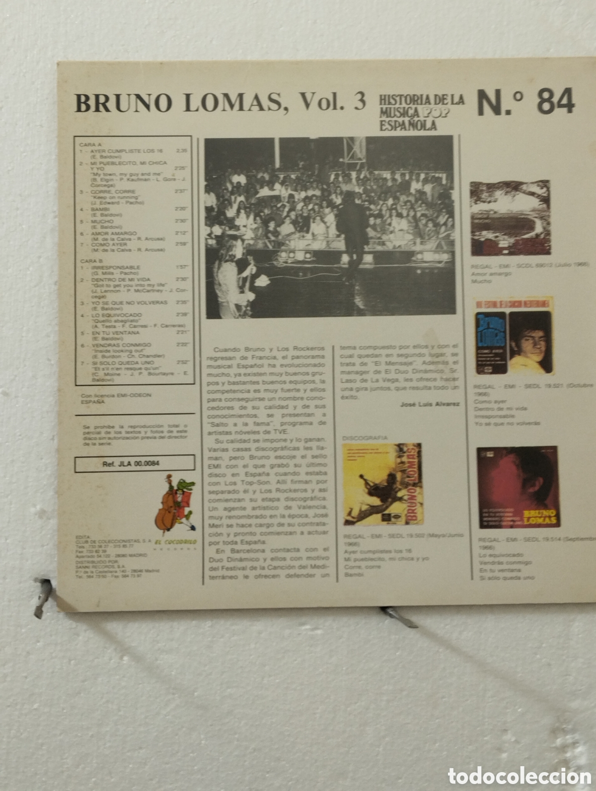 Discos de vinilo: BRUNO LOMAS , VOLUMEN 3 - Foto 2
