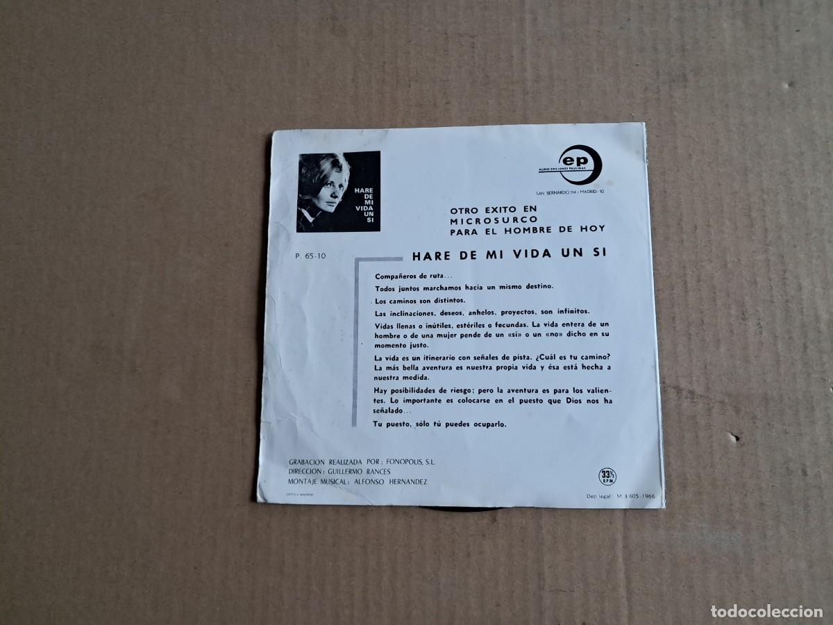 Discos de vinilo: HARE DE MI VIDA UN SI SINGLE 1966 - Foto 3