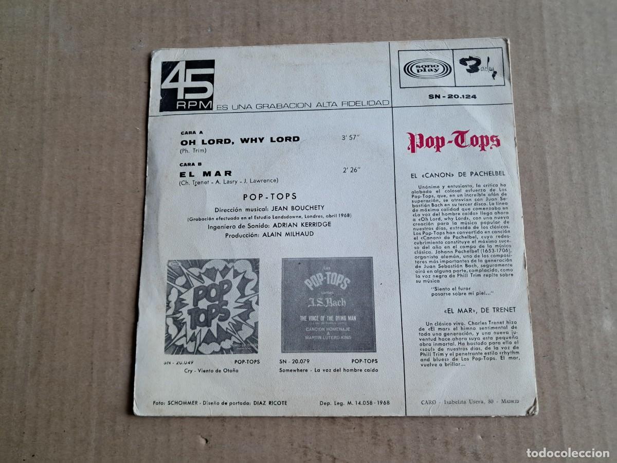 Discos de vinilo: POP TOPS - OH LORD WHY LORD SINGLE 1968 - Foto 3