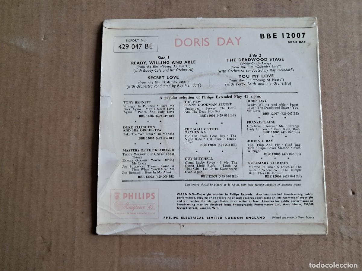 Discos de vinilo: DORYS DAT - READY WILLING AND ABLE EP 4 TEMAS 1955 EDICION INGLESA - Foto 5