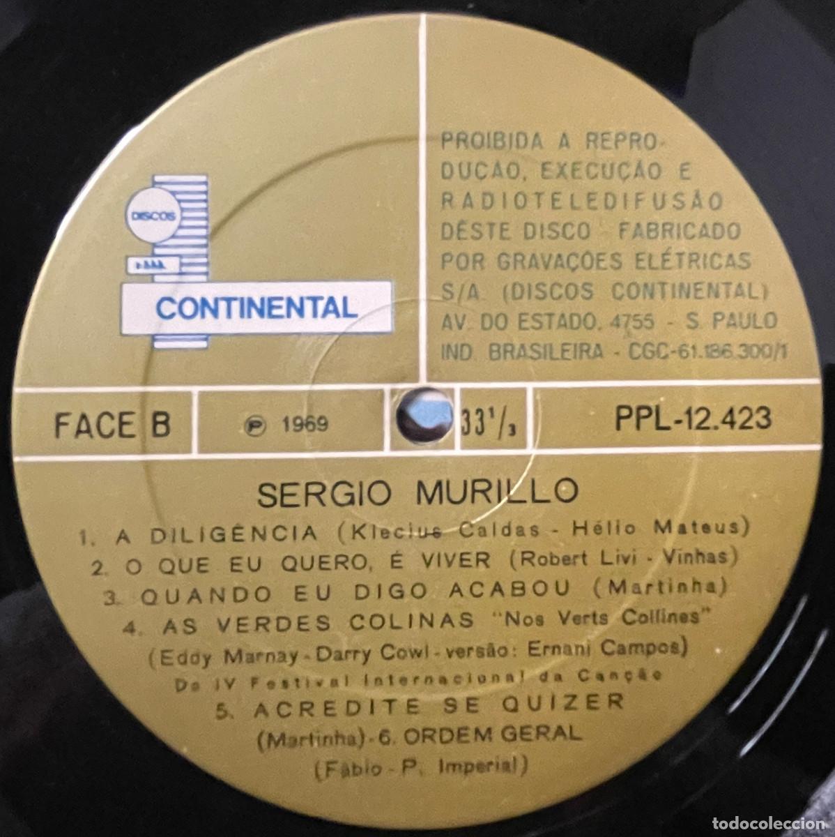 Discos de vinilo: SERGIO MURILLO / SERGIO MURILLO / LP CONTINENTAL 1969 / BRASIL - Foto 4