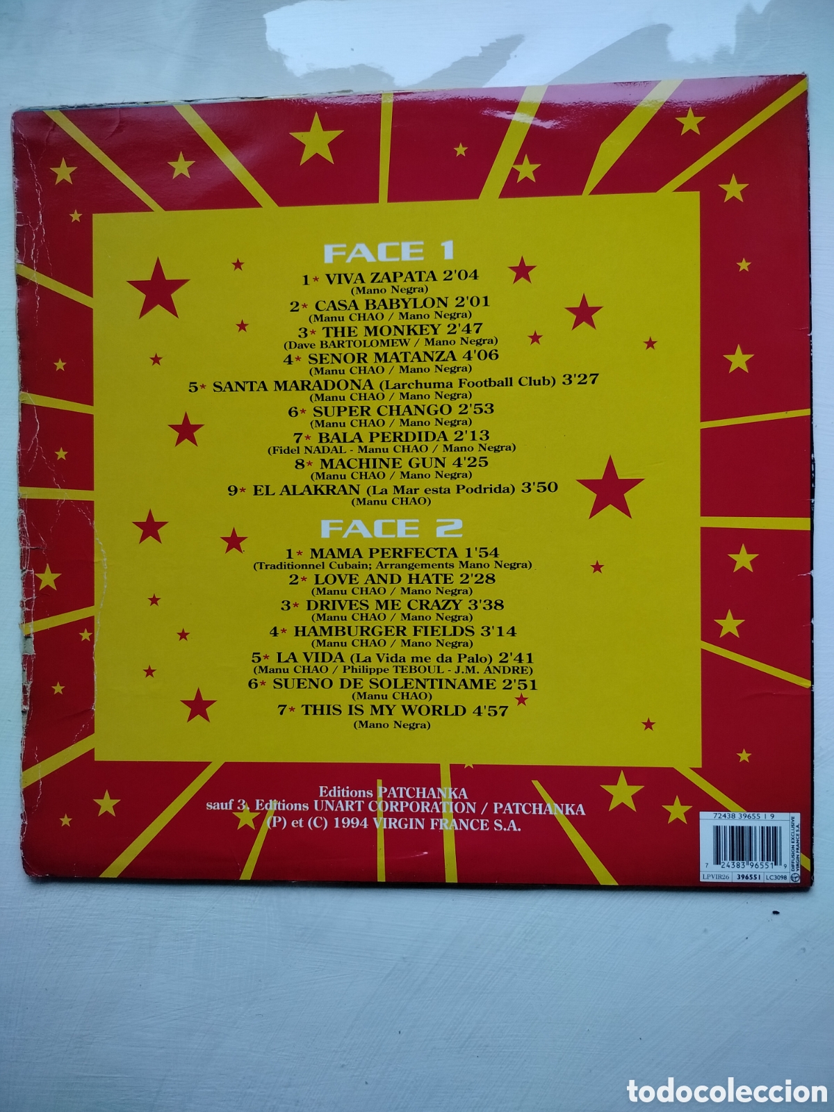 Discos de vinilo: Mano Negra LP Casa Babylon - Foto 2