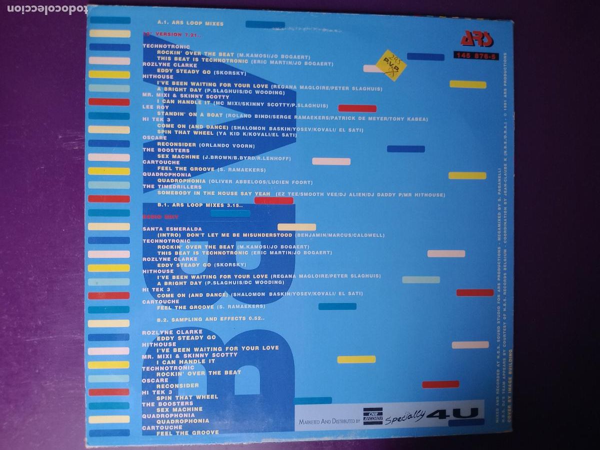 Discos de vinilo: Non Stop Loop Mix -LP ARS STUDIO 57 1991 - TECHNO, ELECTRONICA, HOUSE, - SIN USO - Foto 2