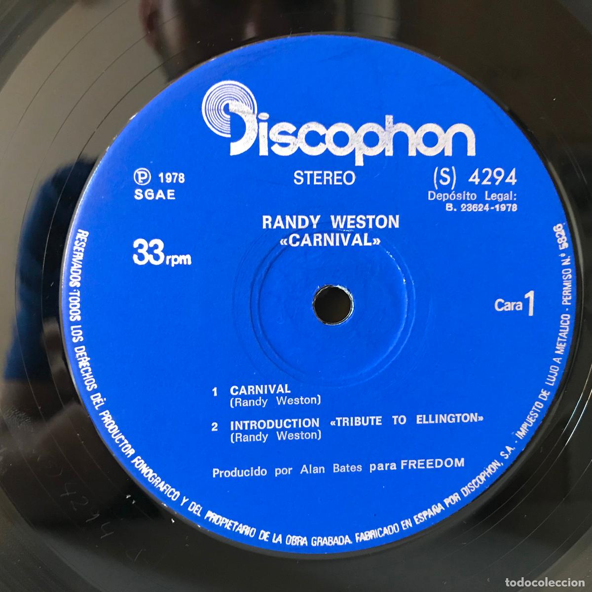 Discos de vinilo: Randy Weston. Carnival. Espa&ntilde;a, 1978 - Foto 3