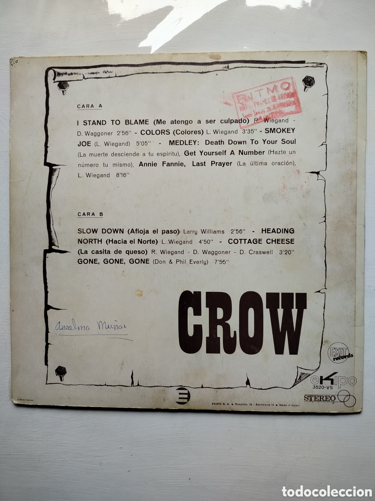 Discos de vinilo: Crow LP Slow Down 71 - Foto 2