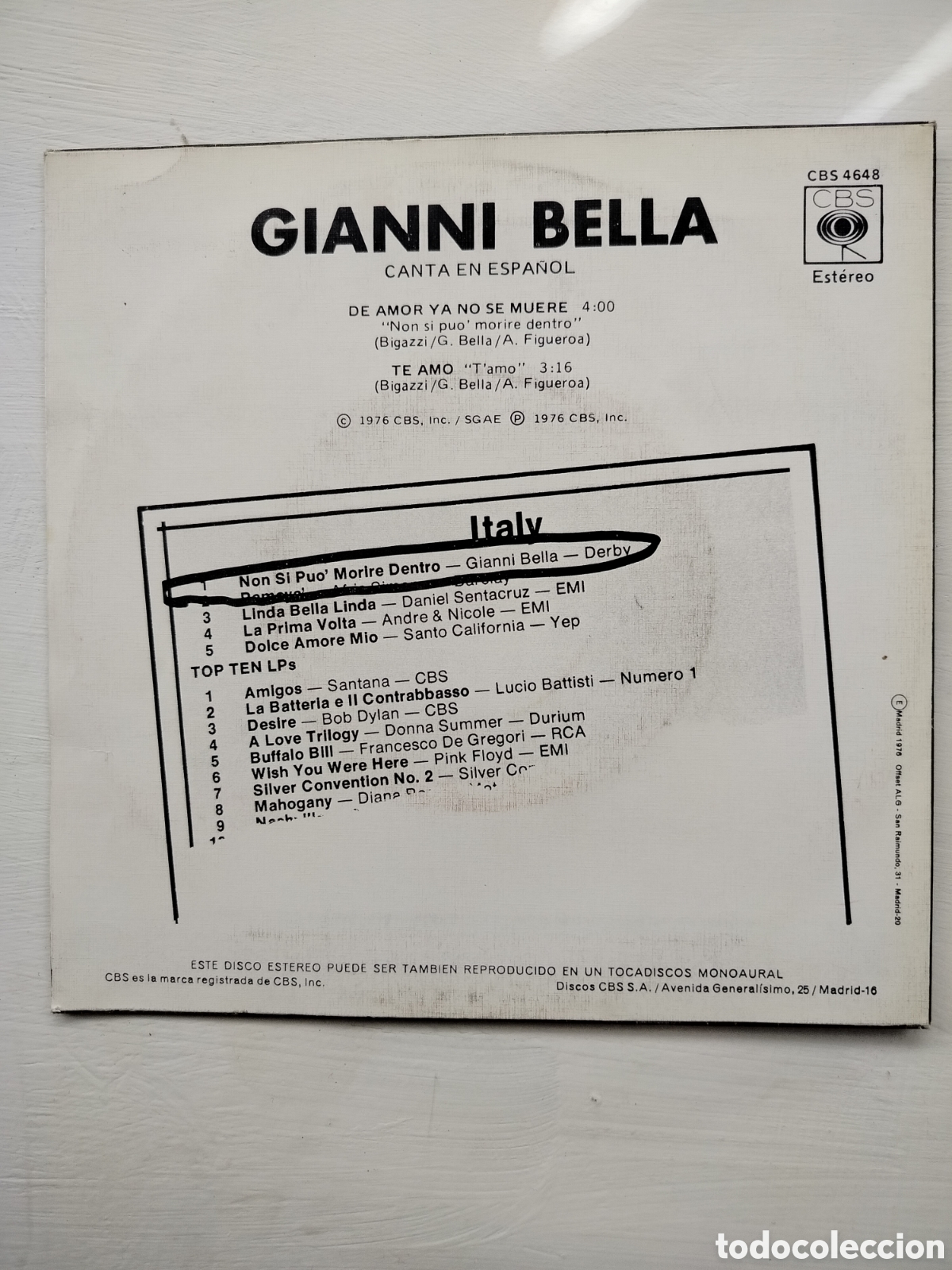 Discos de vinilo: Gianni Bella Single 7 - Foto 2