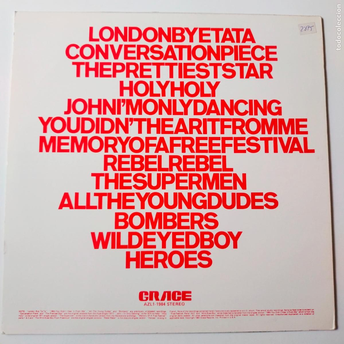 Discos de vinilo: DAVID BOWIE- DAVID ROBERT JONES- CHANGES THREE- USA LP 1983- COMO NUEVO. - Foto 2