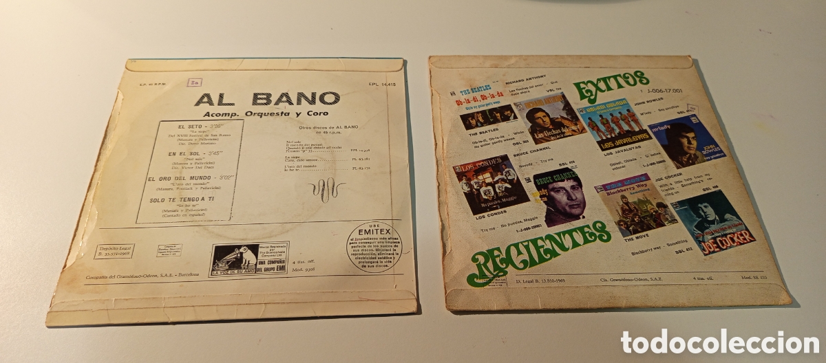 Discos de vinilo: 2 SINGLES AL BANO VINILO - Foto 2