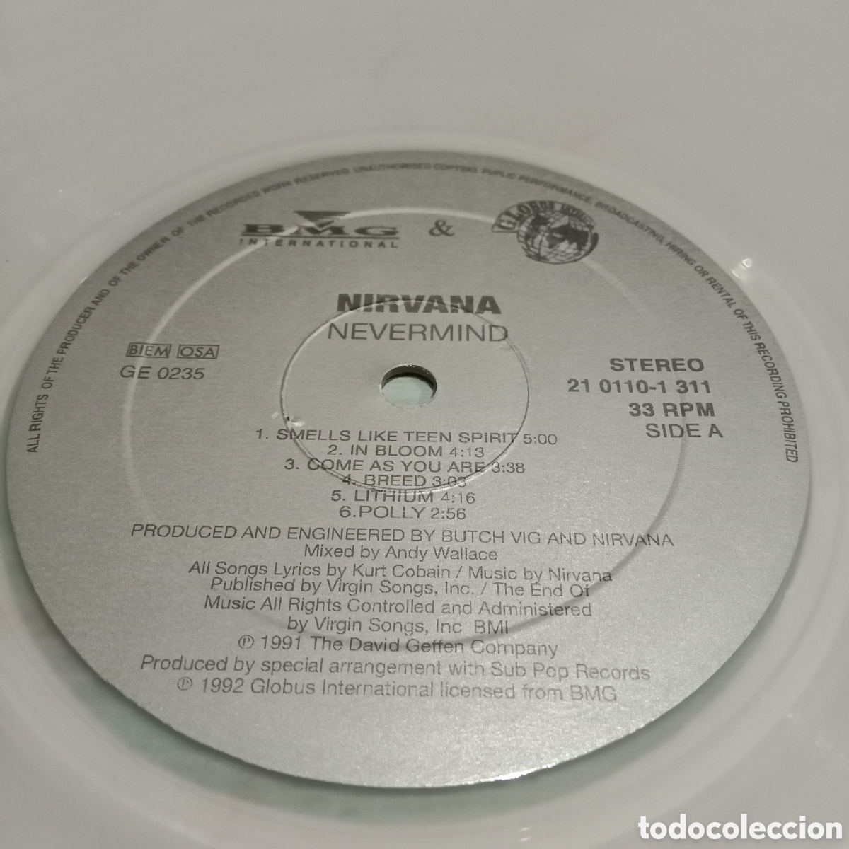 Discos de vinilo: NIRVANA - NEVERMIND - LP CLEAR TRANSLUCENT - Foto 7