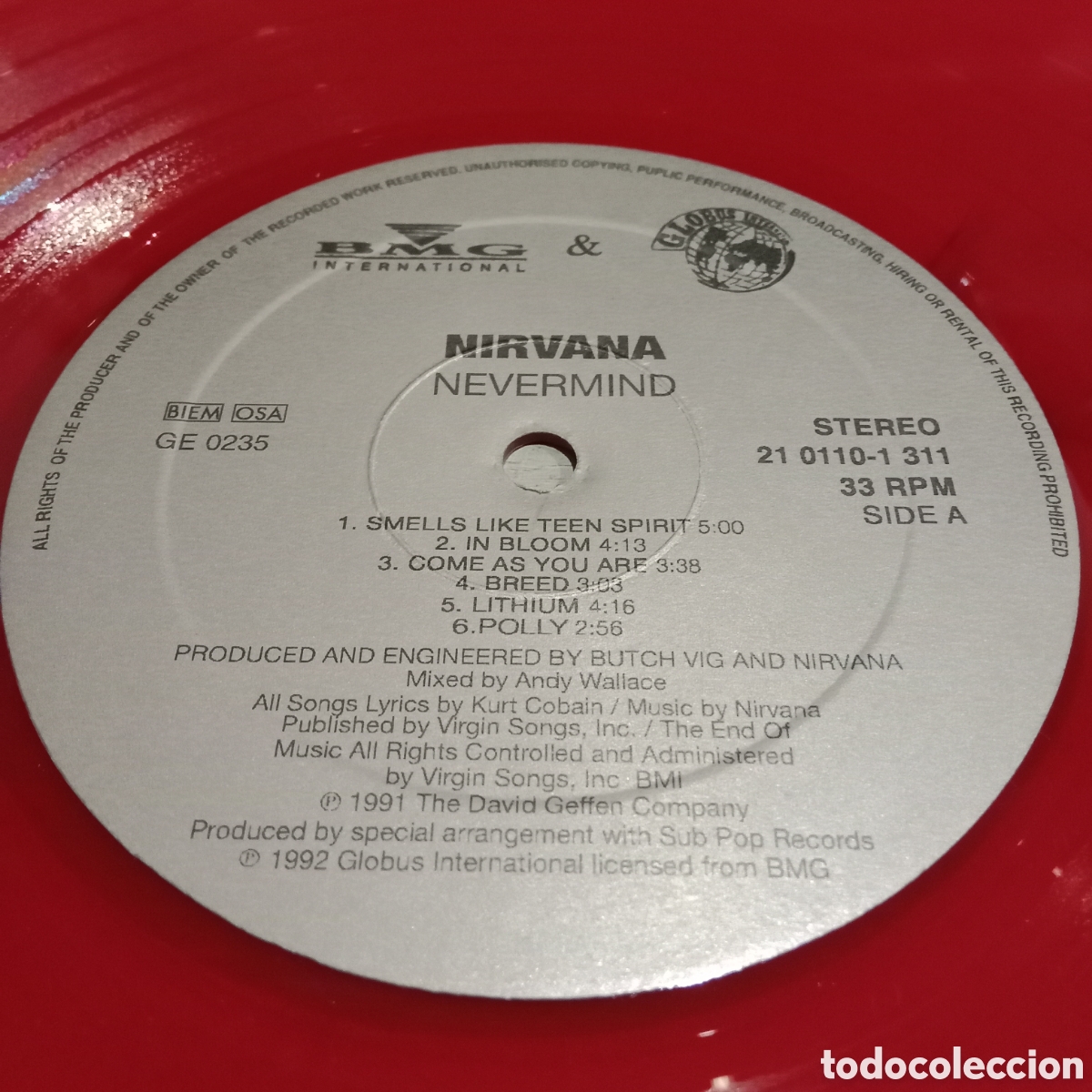 Discos de vinilo: NIRVANA - NEVERMIND - LP RED TRANSLUCENT - Foto 7