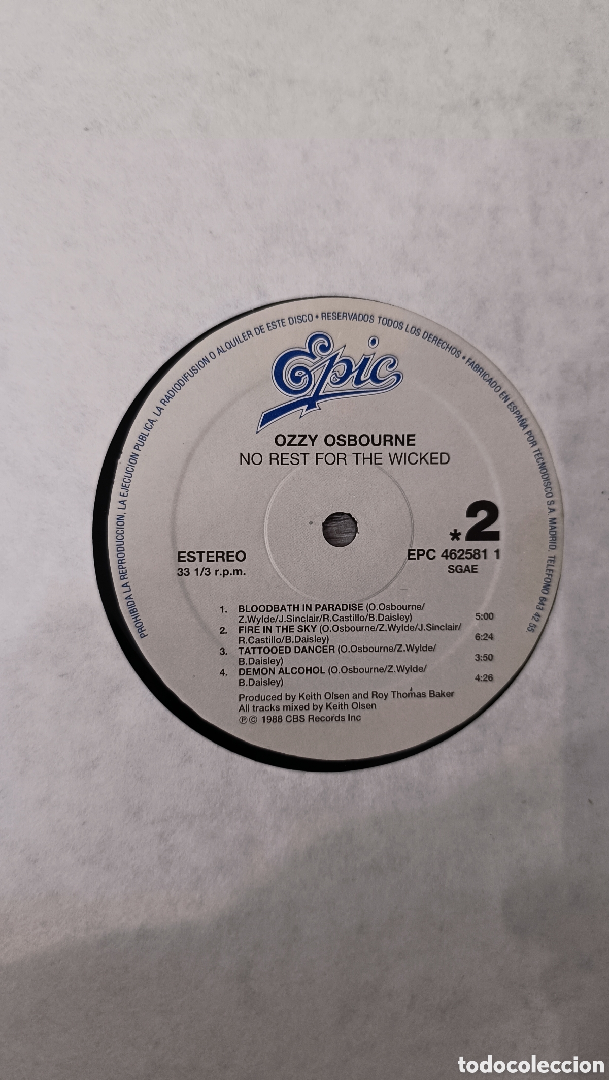 Discos de vinilo: Ozzy Osbourne No rest for the wicked - Foto 4