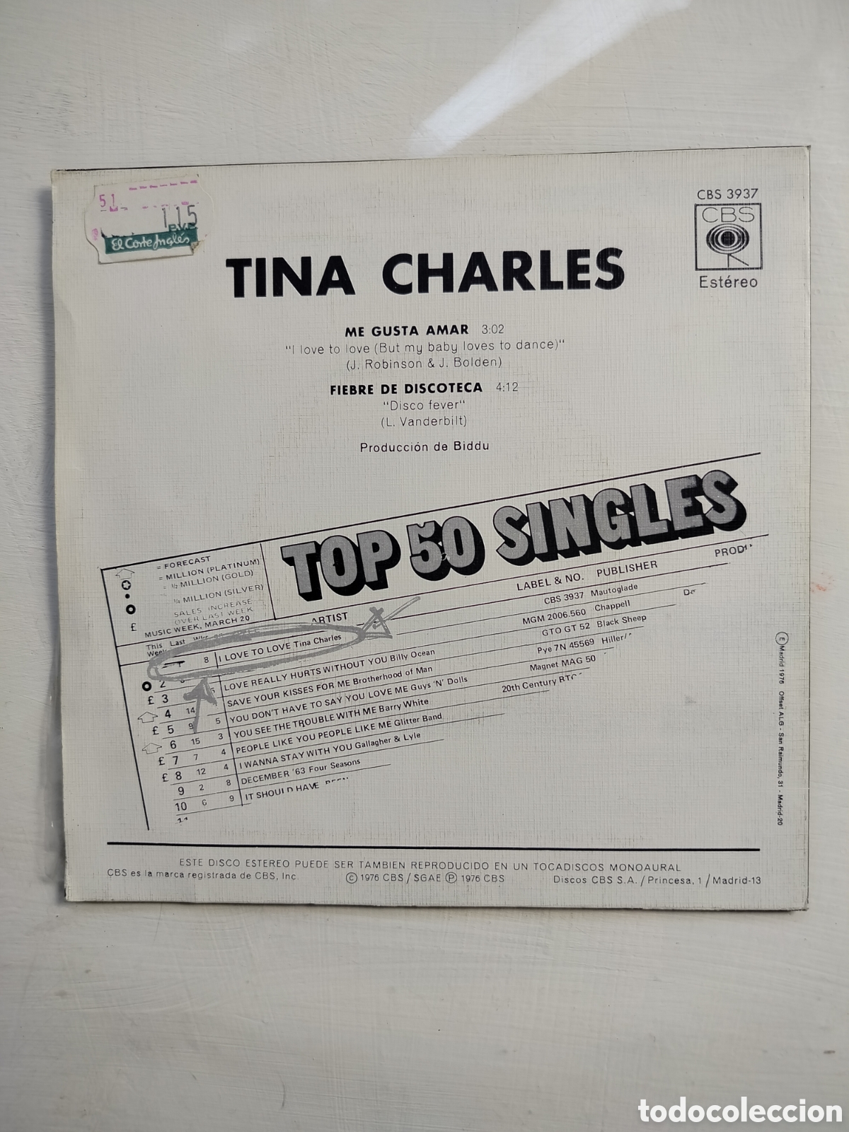 Discos de vinilo: Tina Charles Single 76 - Foto 2