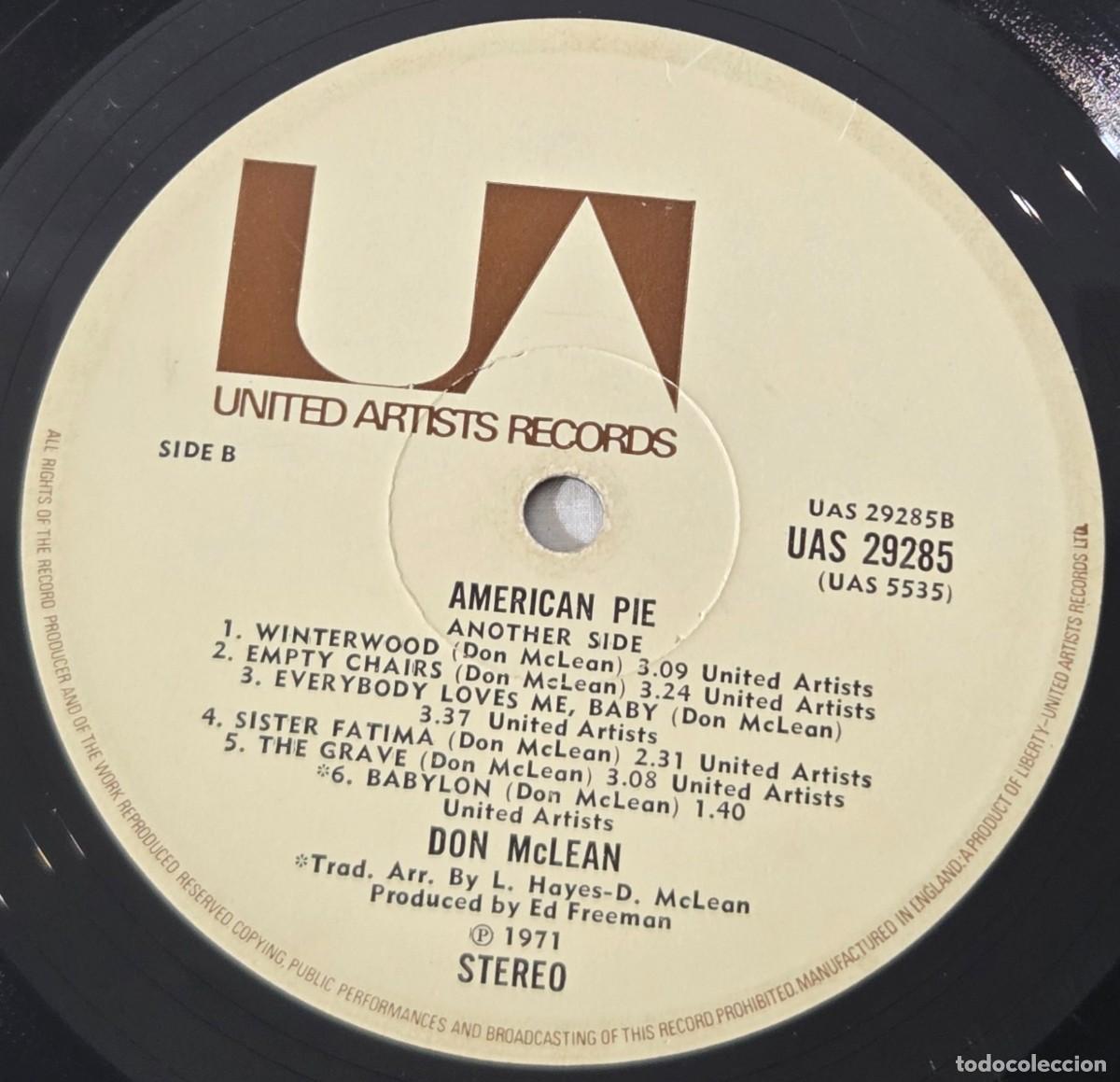 Discos de vinilo: LP Vinilo Don McLean, American Pie - Foto 7