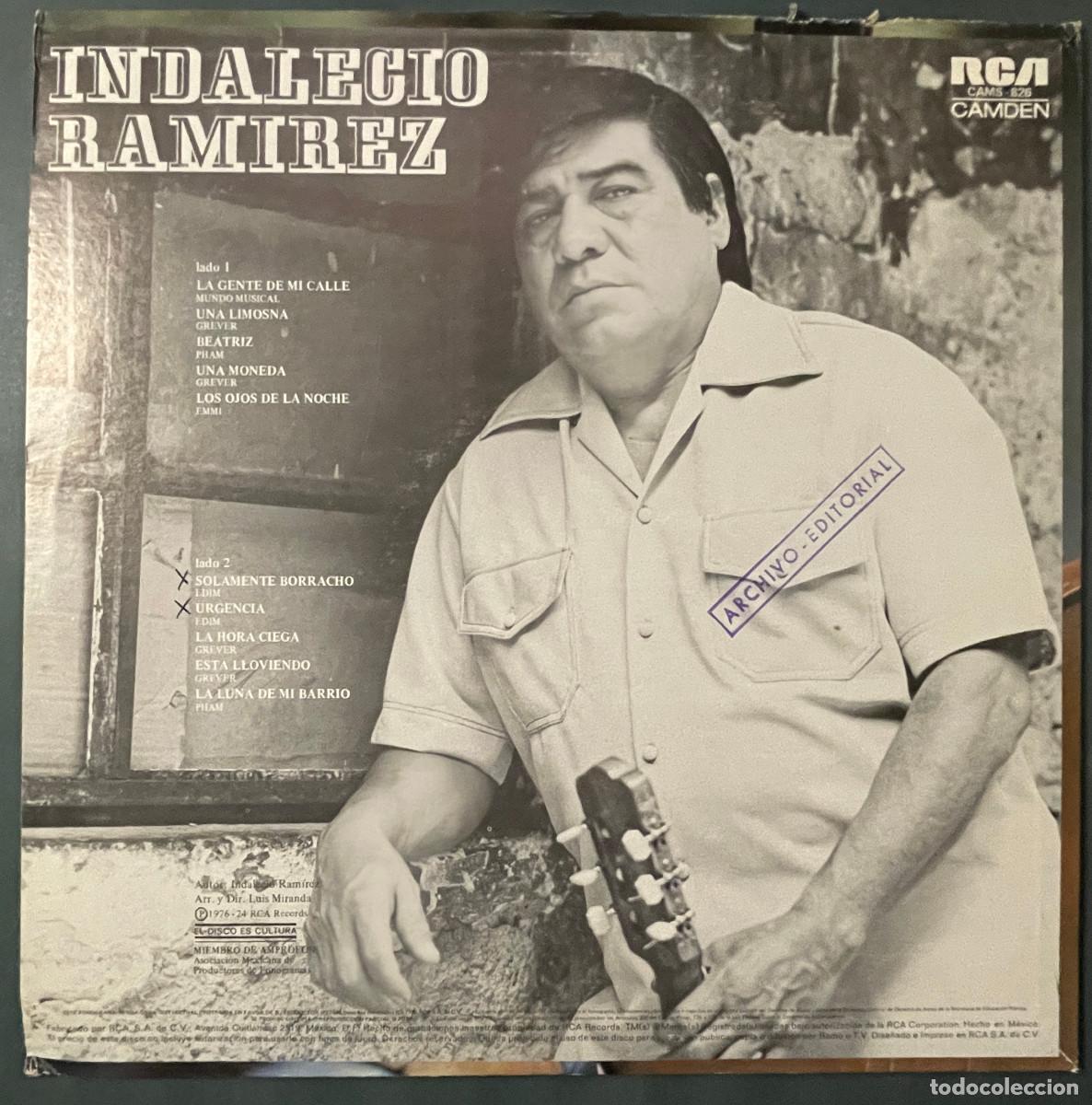 Discos de vinilo: INDALECIO RAMIREZ / &hellip;EL ULTIMO BOHEMIO / LP RCA 1976 / MEXICO - Foto 2