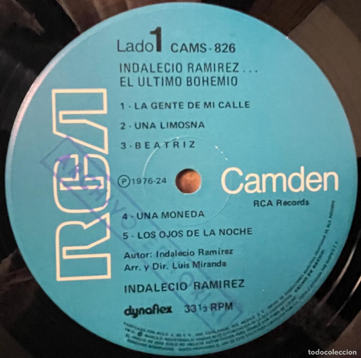 Discos de vinilo: INDALECIO RAMIREZ / &hellip;EL ULTIMO BOHEMIO / LP RCA 1976 / MEXICO - Foto 4