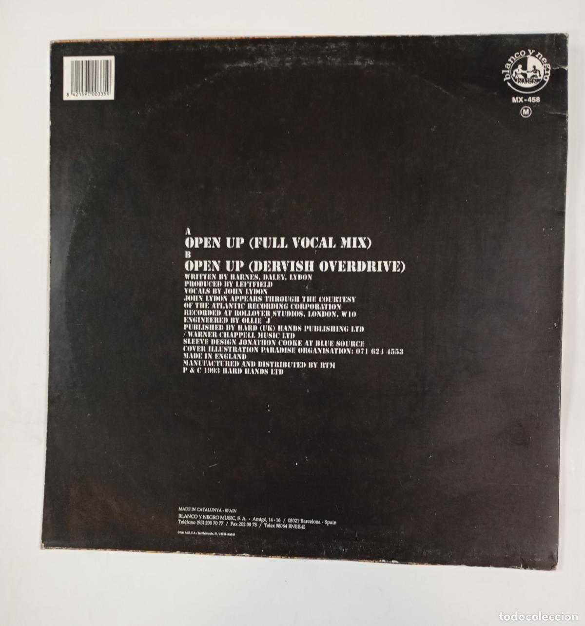 Discos de vinilo: LEFTFIELD LYDON. OPEN UP. MAXI-SINGLE. TDKDA47 - Foto 2