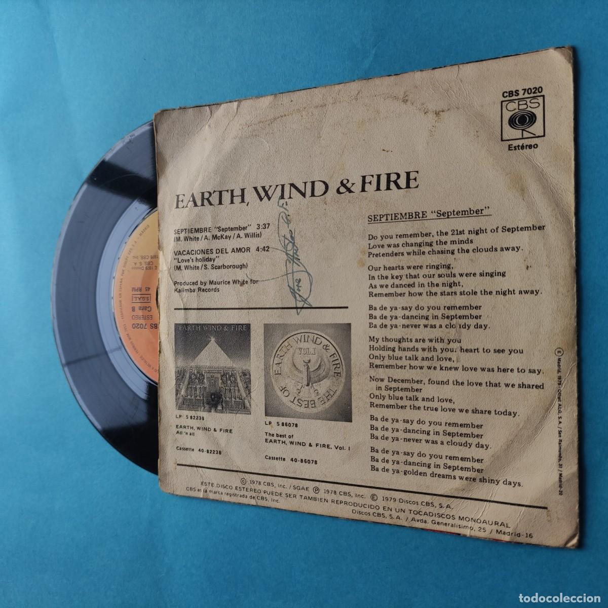 Discos de vinilo: EARTH,WIND & FIRE** SEPTEMBER ** SINGLE CBS * juani - Foto 2