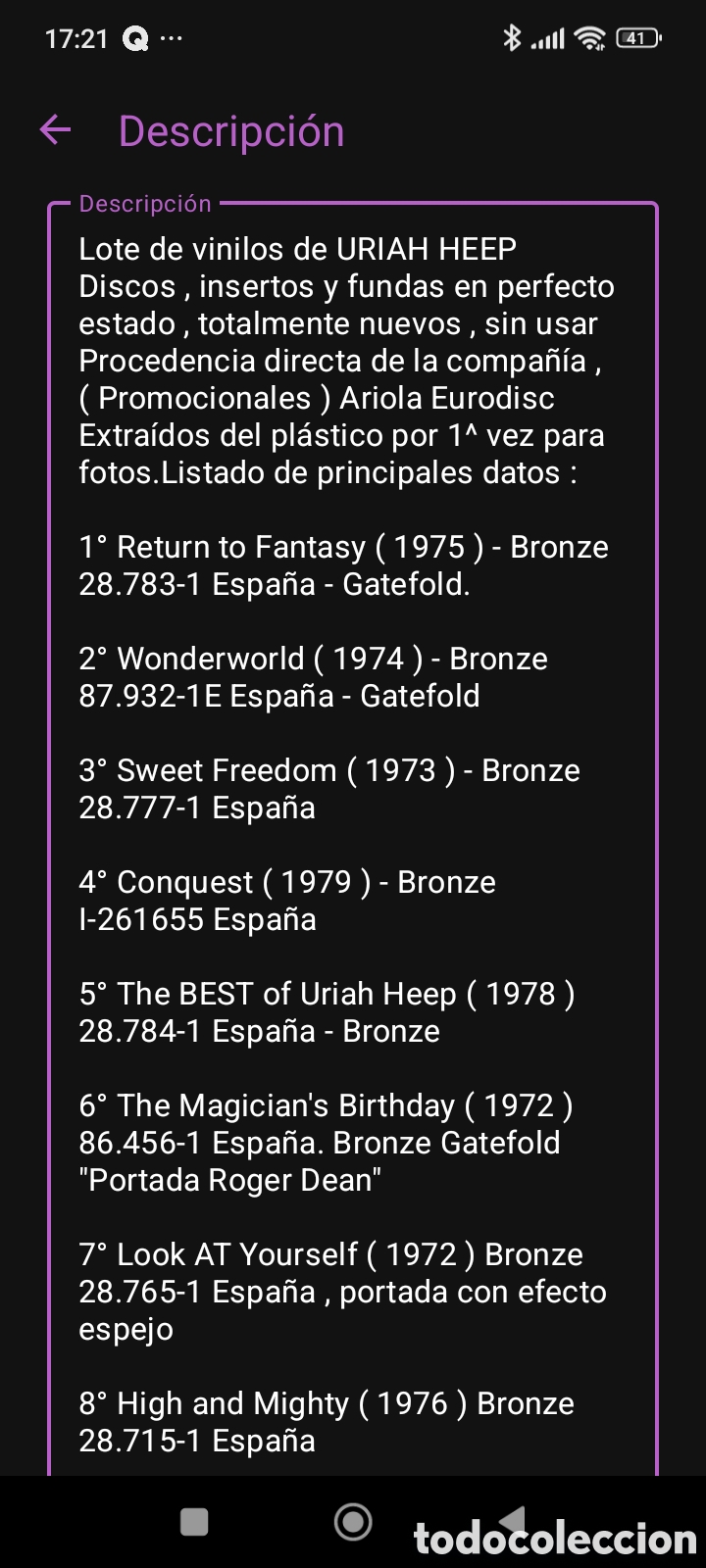 Discos de vinilo: Lote de discos de URIAH HEEP - Foto 12