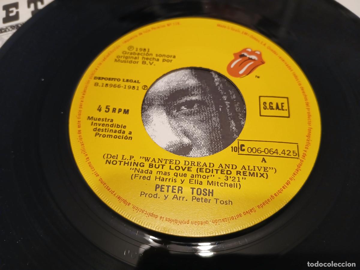 Discos de vinilo: Peter Tosh -Nada m&aacute;s que amor- (1981) single - Foto 2