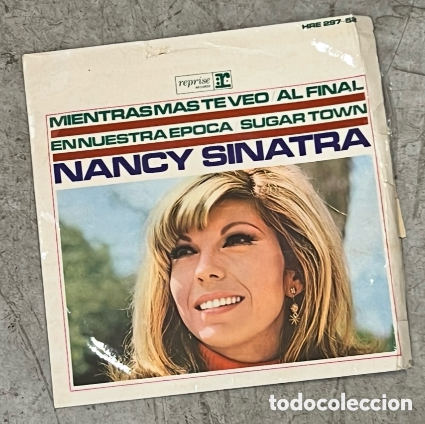 Discos de vinilo: Disco Vinilo Single. Nancy Sinatra. &ldquo;Mientras te veo al final&rdquo;. 1966 - Foto 1