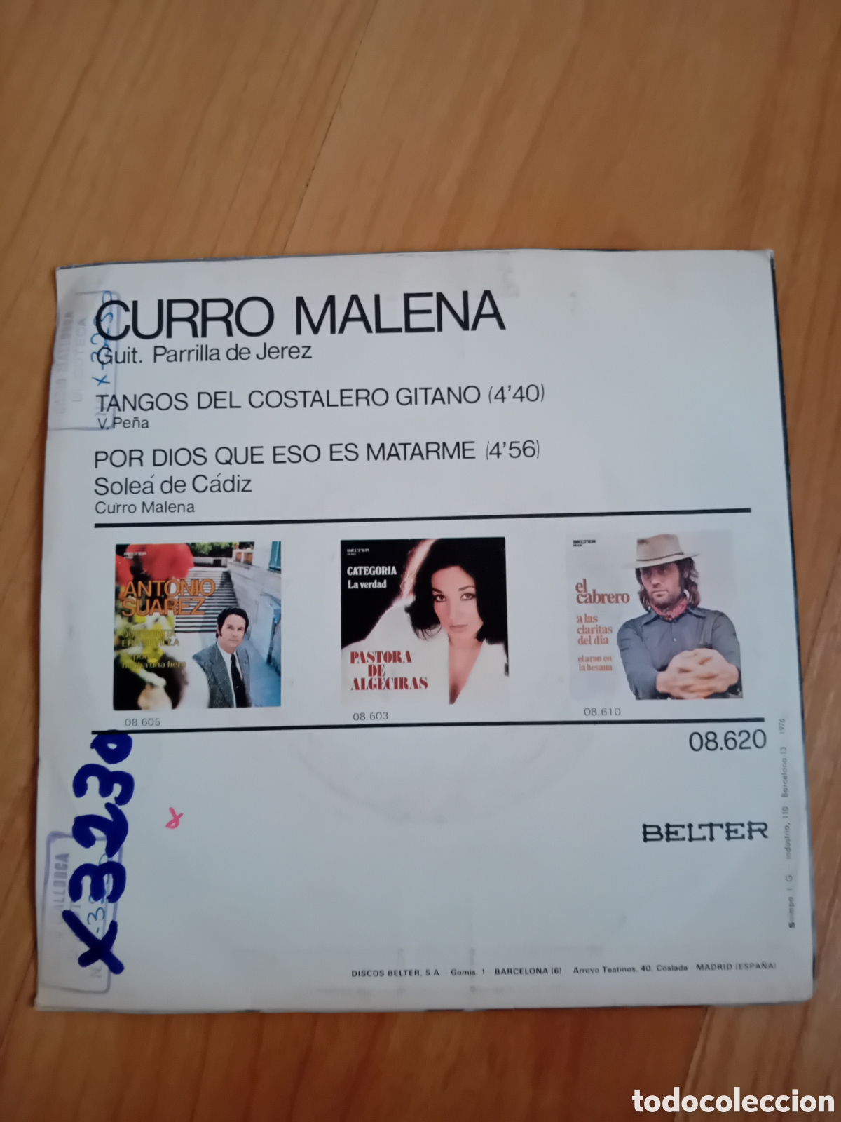 Discos de vinilo: CURRO MALENA. TANGOS DEL COSTALERO GITANO - Foto 2