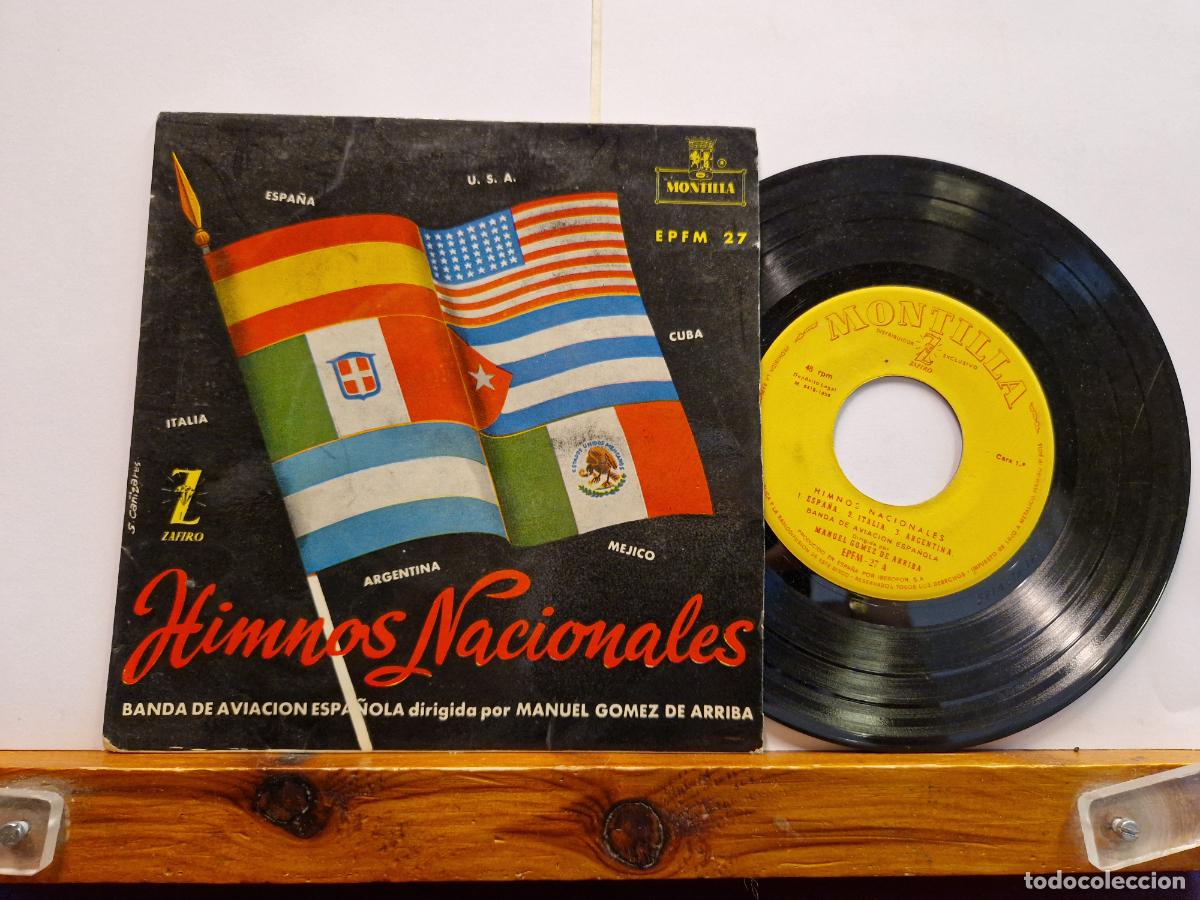 Discos de vinilo: SINGLE. HIMNOS NACIONALES. MANUEL GONZALEZ DE ARRIBA. - Foto 1