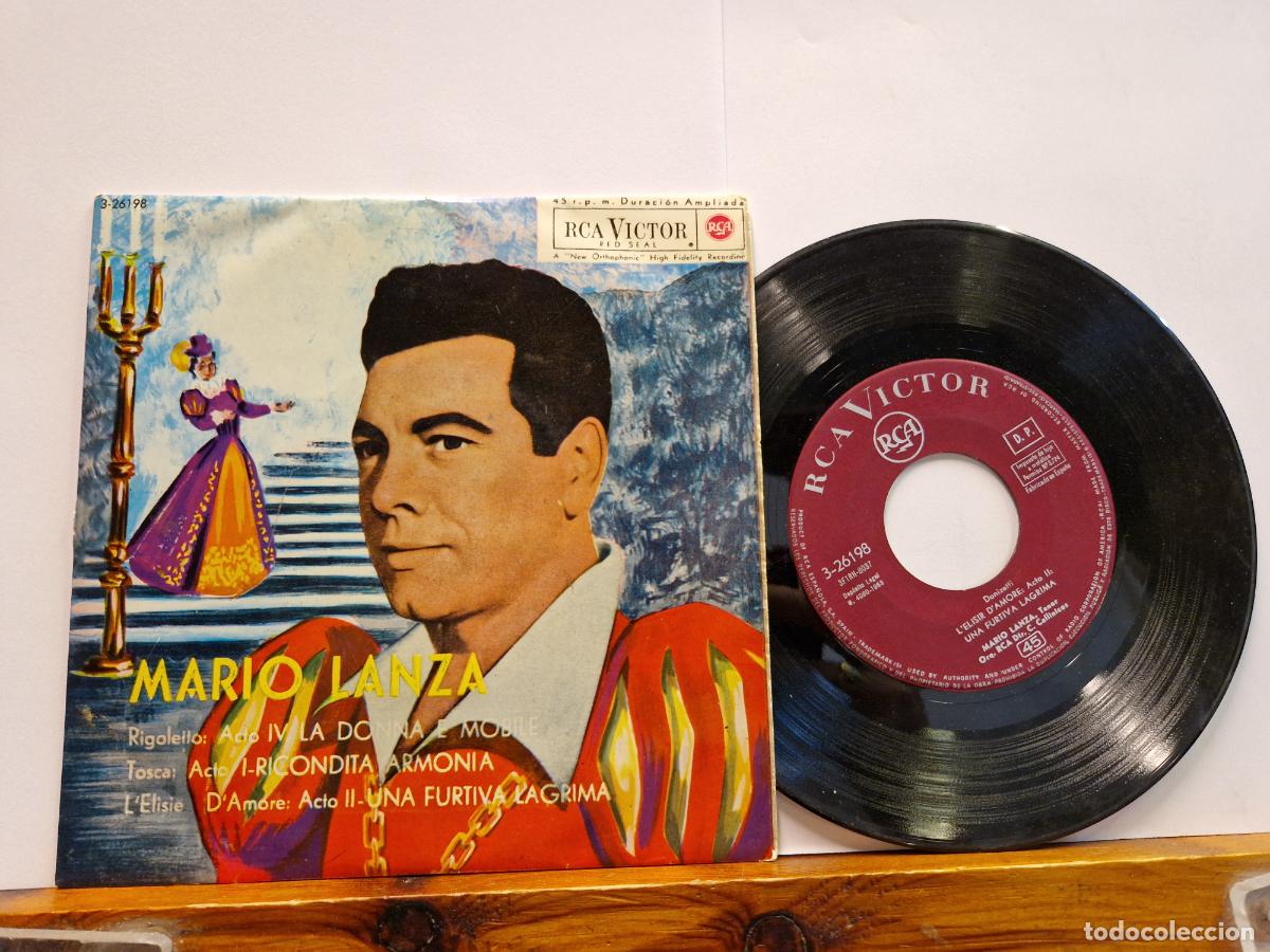 Discos de vinilo: SINGLE. MARIO LANZA. RIGOLETTO ACTO IV LA DONNA E MOBILE. - Foto 1