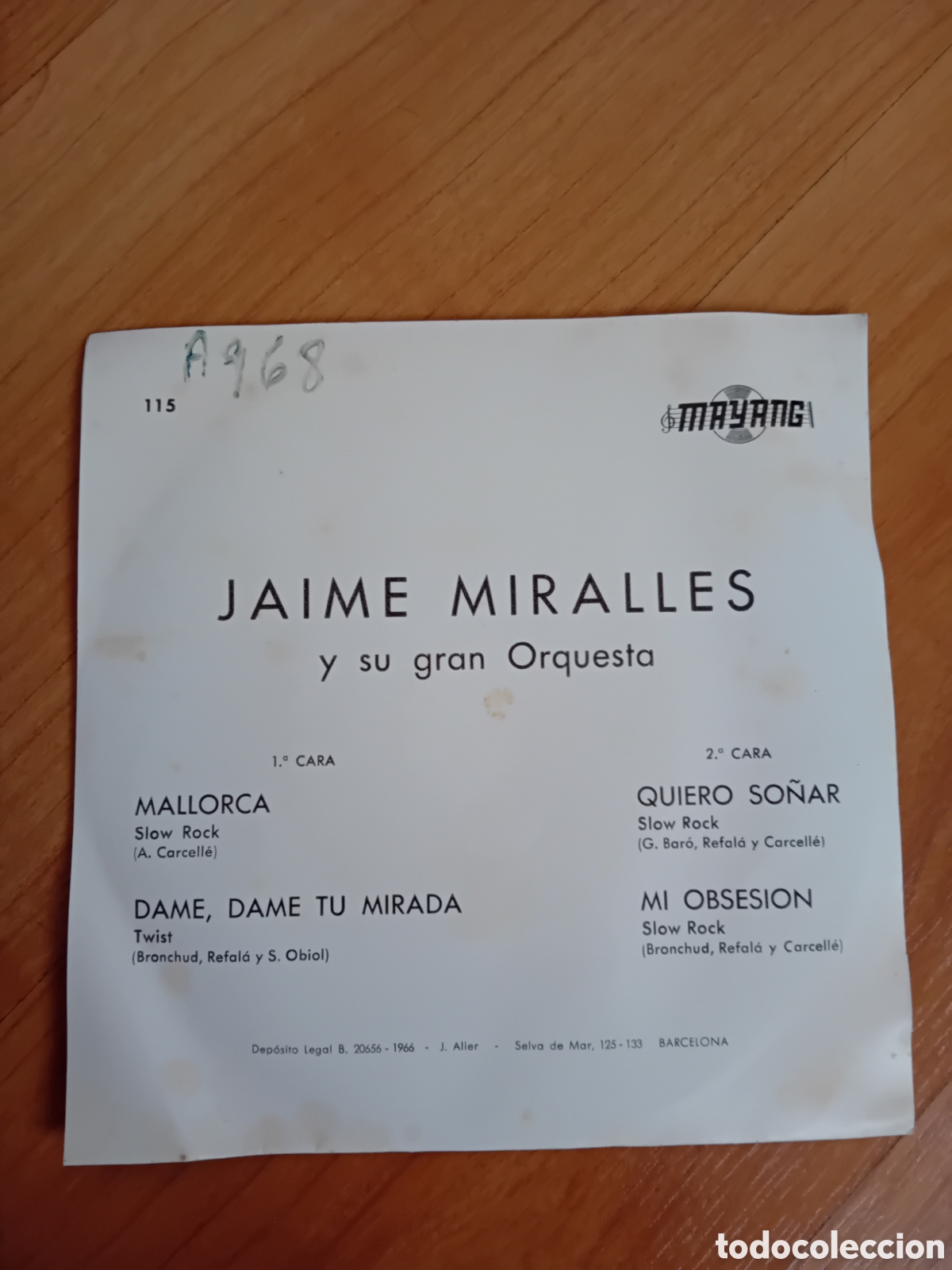 Discos de vinilo: JAIME MIRALLES Y SU ORQUESTA. MALLORCA - Foto 2