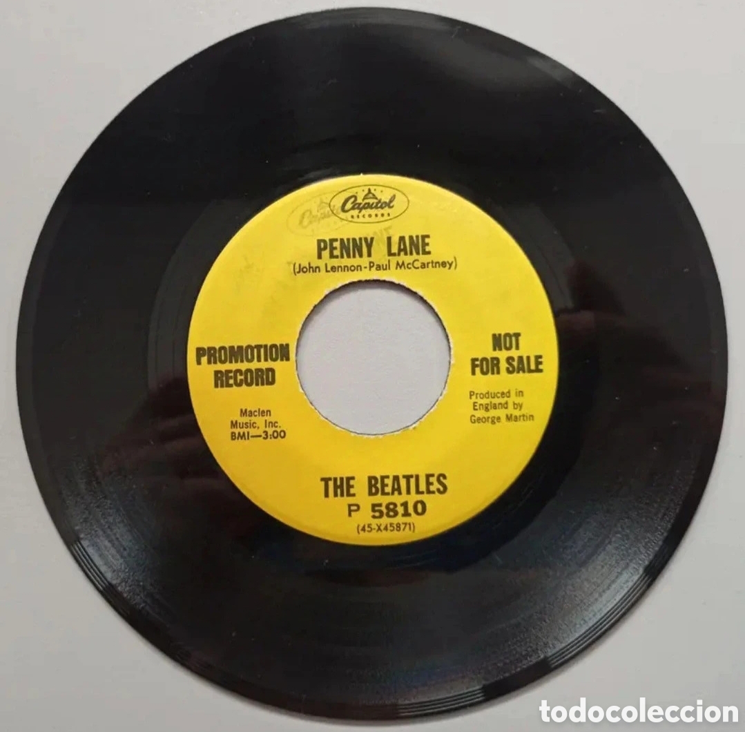 Discos de vinilo: Beatles &rdquo;Strawberry fields Forever&rdquo; 7&rdquo; - Foto 2