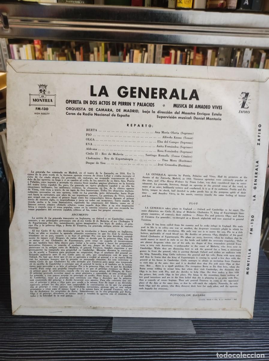 Discos de vinilo: Amadeo Vives, Perr&iacute;n, Palacios &ndash; La Generala - Foto 2