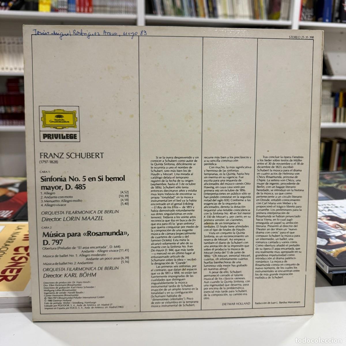 Discos de vinilo: Schubert - Lorin Maazel - Symphonie No. 5 (LP) - Foto 2