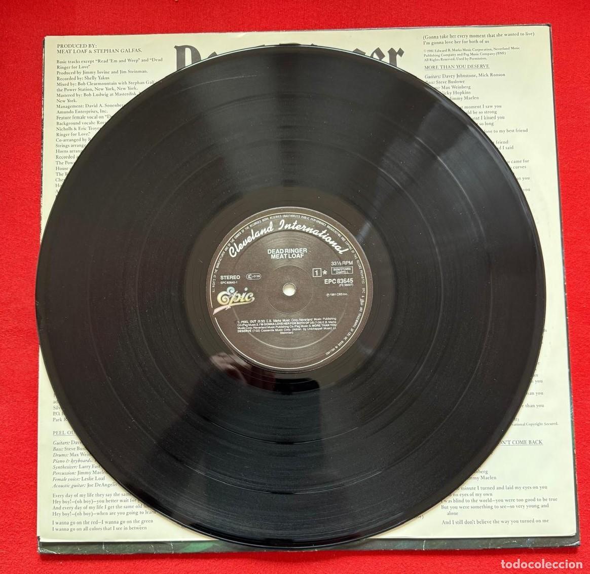 Discos de vinilo: meat loaf 33t dead ringer VG EX - Foto 3
