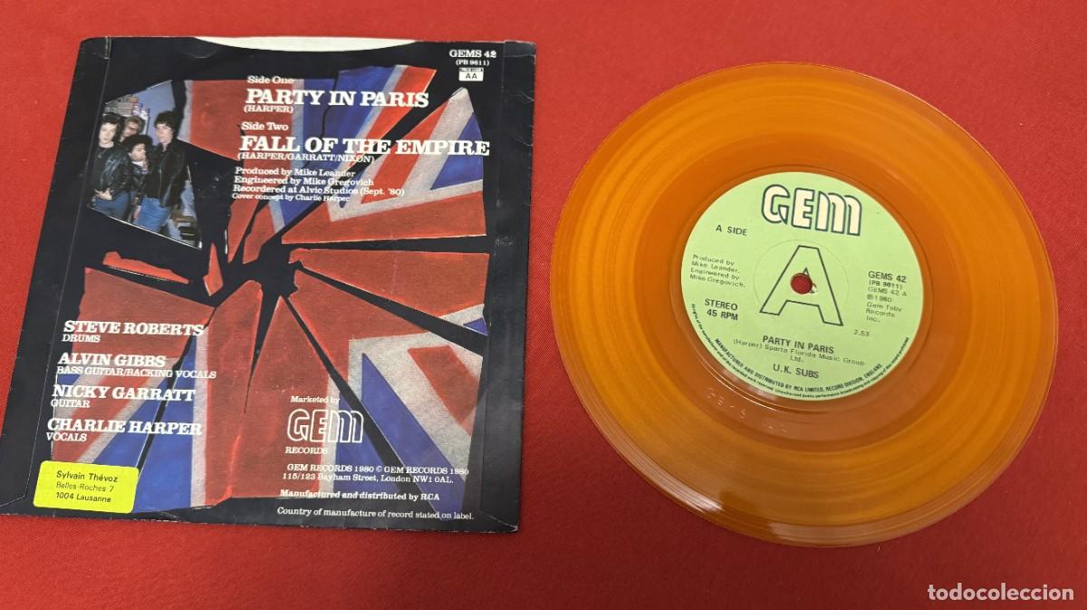 Discos de vinilo: U.K. Subs Party In Paris single - Foto 2
