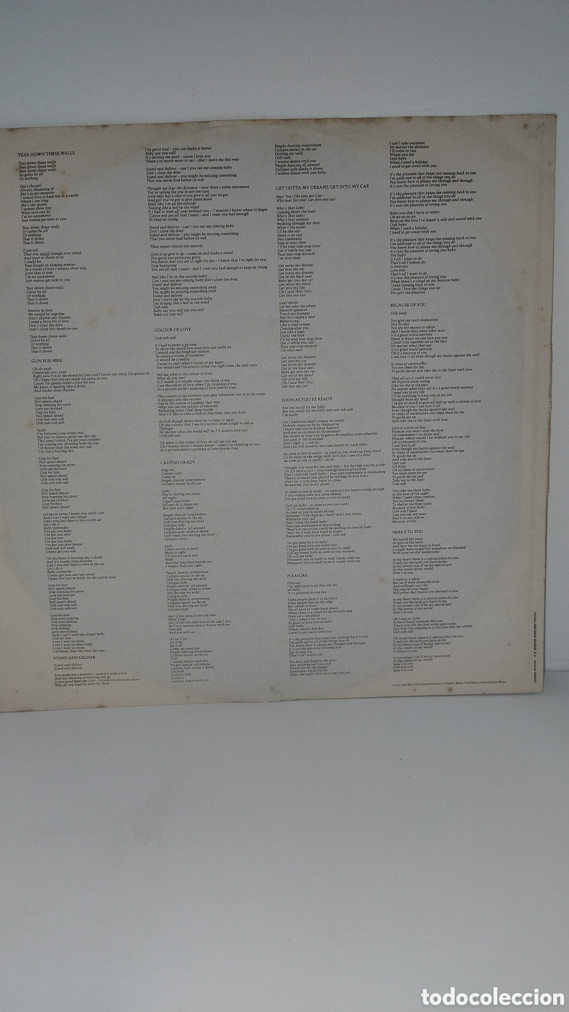 Discos de vinilo: Billy ocean tear down these walls LP - Foto 4