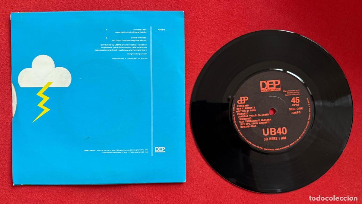 Discos de vinilo: UB 40 45t So here I am EX EX - Foto 2