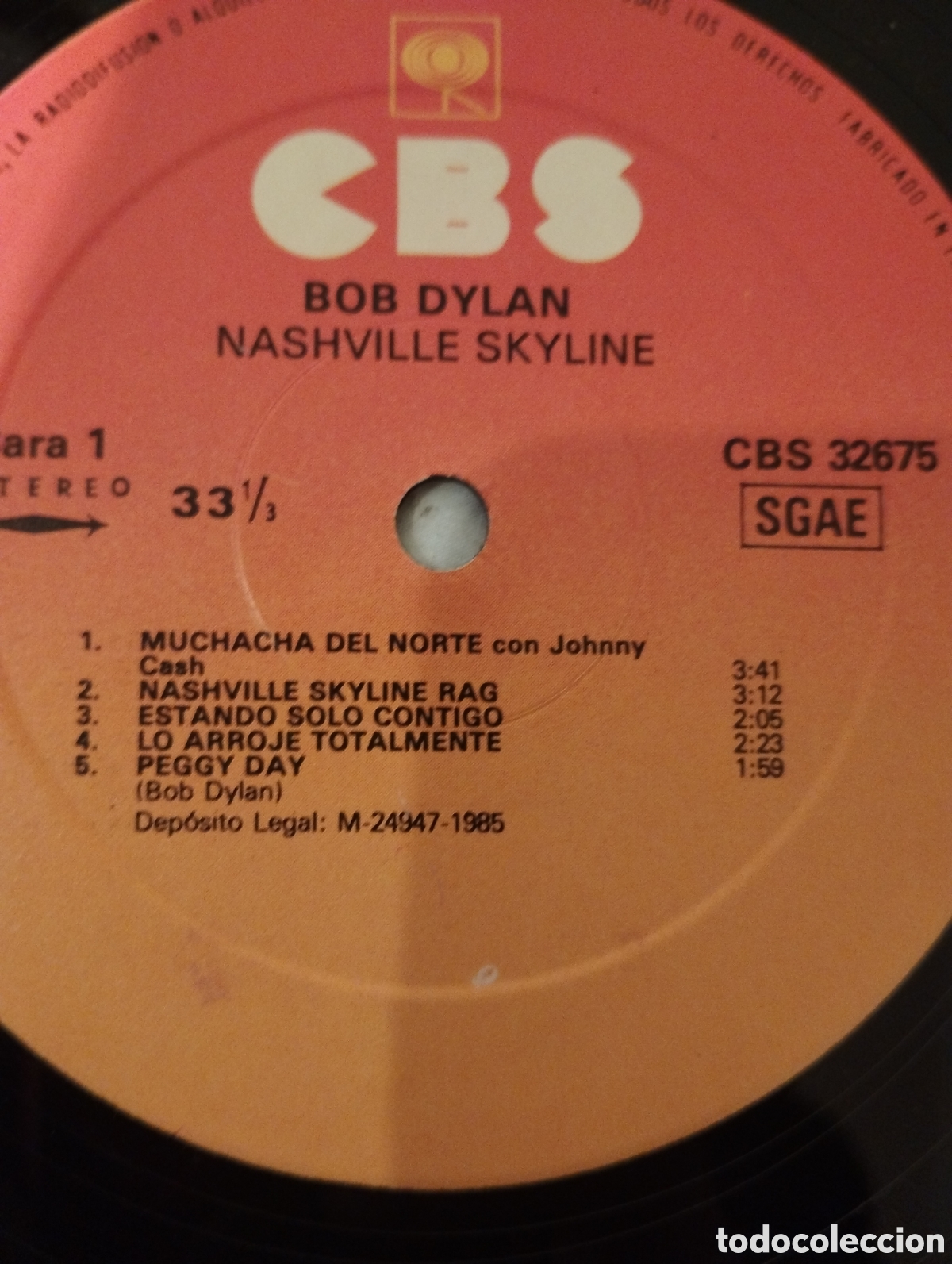 Discos de vinilo: BOB DYLAN. NASHVILLE SKYLANE 1985 - Foto 3