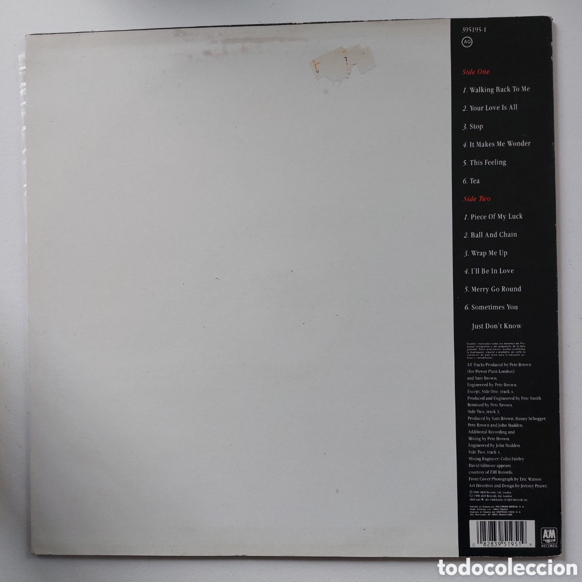 Discos de vinilo: Sam Brown &ndash; Stop! &middot; LP vinilo original A&M 1988 - Foto 2