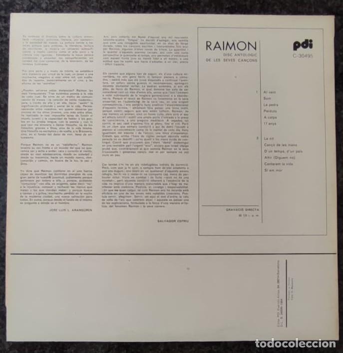 Discos de vinilo: Disc Antol&ograve;gic de les Seves Can&ccedil;ons - Raimon - Foto 2