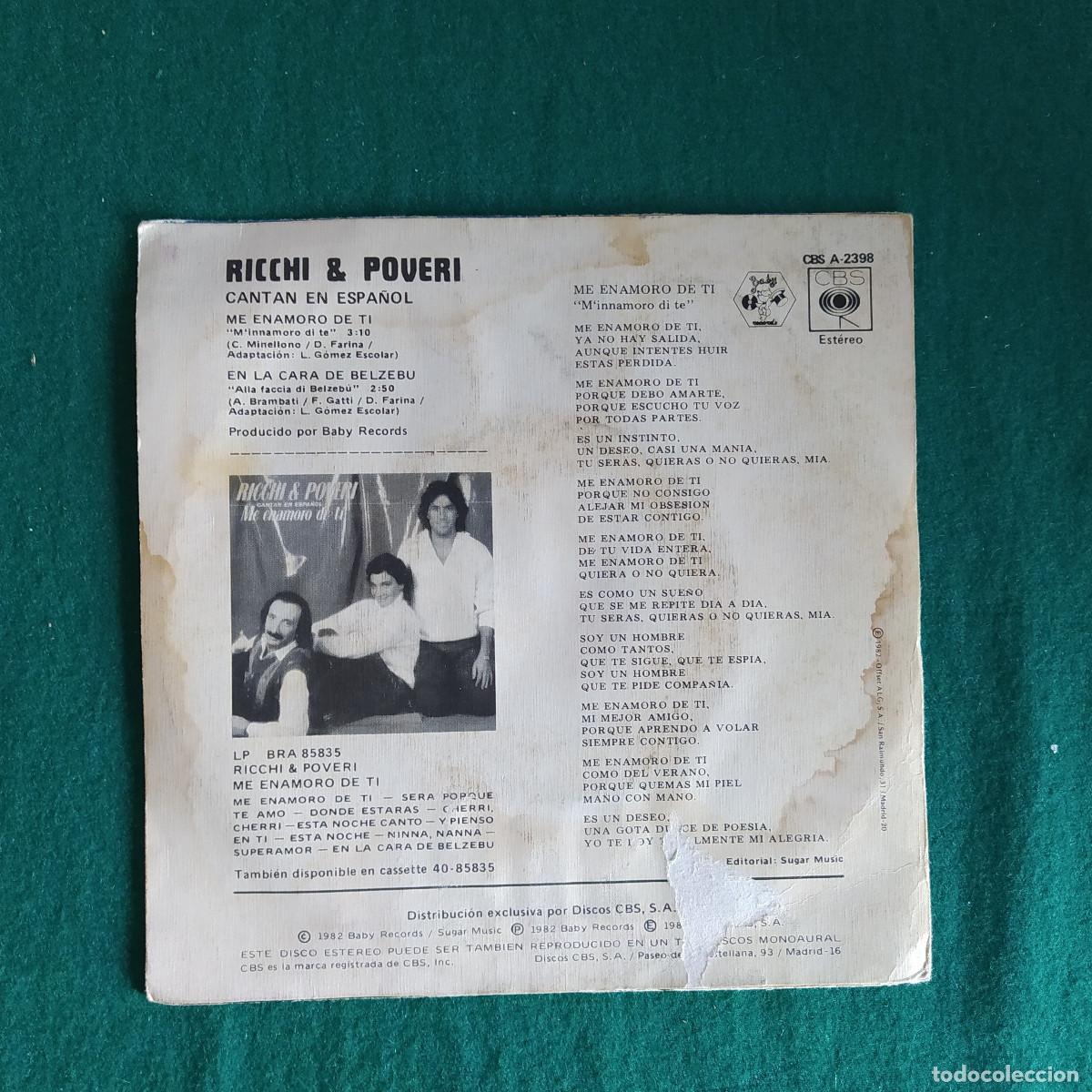 Discos de vinilo: Ricchi & Poveri* &ndash; Me Enamoro De T&iacute; - Foto 2